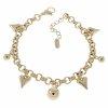 4244 Bransoletka elegancka złota 17+3cm pozłacana 14k cyrkonie serce